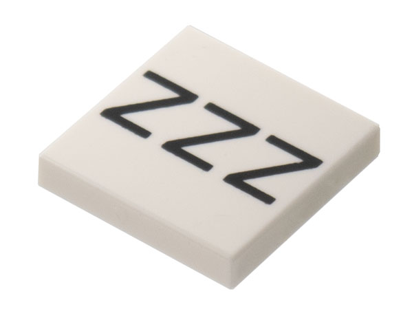 Tile 2 x 2 with Black 'ZZZ' Pattern