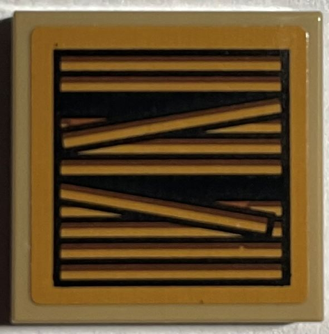 Tile 2 x 2 with Air Vent with Broken Slats Pattern 1 (Sticker) - Set 76407