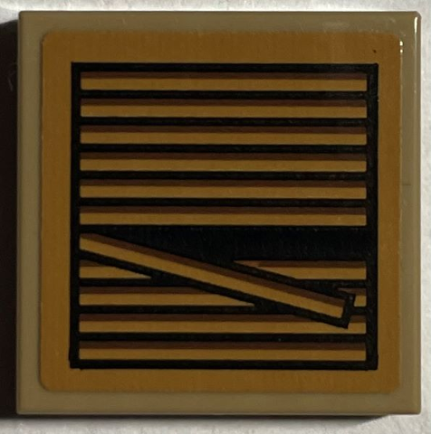 Tile 2 x 2 with Air Vent with Broken Slat Pattern (Sticker) - Set 76407