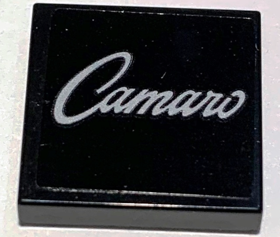 Tile 2 x 2 with Silver 'Camaro' Pattern (Sticker) - Set 10304