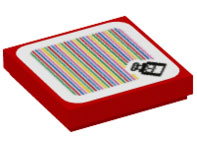 Tile 2 x 2 with Super Mario Scanner Code Toady Pattern (Sticker) - Set 71410