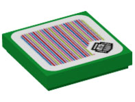 Tile 2 x 2 with Super Mario Scanner Code Hammer Bro Pattern (Sticker) - Sets 71410 / 71437