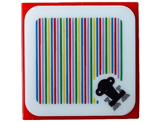 Tile 2 x 2 with Super Mario Scanner Code Throne Pattern (Sticker) - Set 71408