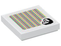 Tile 2 x 2 with Super Mario Scanner Code Piranha Plant Pattern (Sticker) - Set 71409