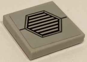 Tile 2 x 2 with Black and Dark Bluish Gray Hexagonal Air Vent Pattern (Sticker) - Set 75201