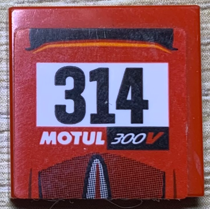 Tile 2 x 2 with Black '314' and 'MOTUL 300V' on White Stripe Pattern (Sticker) - Set 75894