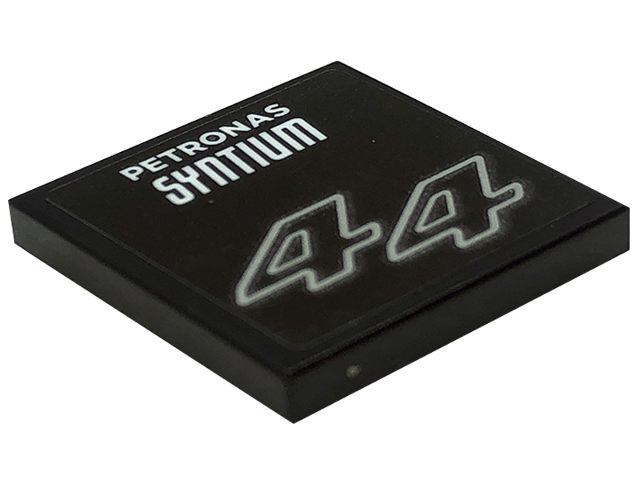 Tile 2 x 2 with White 'PETRONAS SYNTIUM' and Number 44 Pattern (Sticker) - Set 76909