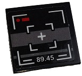 Tile 2 x 2 with Display Screen with White Crosshairs and '89.45' Pattern (Sticker) - Set 80011