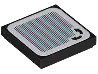 Tile 2 x 2 with Super Mario Scanner Code 2 Curved Arrows Lava Lift Pattern (Sticker) - Set 71416