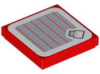 Tile 2 x 2 with Super Mario Scanner Code Red Koopa Troopa Pattern (Sticker) - Set 71417