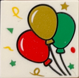Tile 2 x 2 with Confetti and Balloons Left Side Pattern