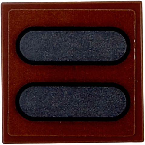 Tile 2 x 2 with 2 Pearl Dark Gray Ovals with Black Outlines Pattern (Sticker) - Set 75351