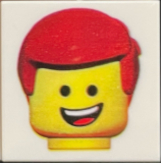 Tile 2 x 2 with Minifigure Head with Red Hair Pattern