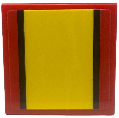 Tile 2 x 2 with Black and Yellow Stripes Pattern (Sticker) - Set 76914