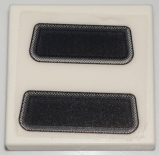 Tile 2 x 2 with 2 Black Trapezoid Air Vents with Rounded Corners Pattern (Sticker) - Set 76908