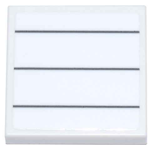 Tile 2 x 2 with 3 Dark Bluish Gray Lines Pattern (Sticker) - Set 910011