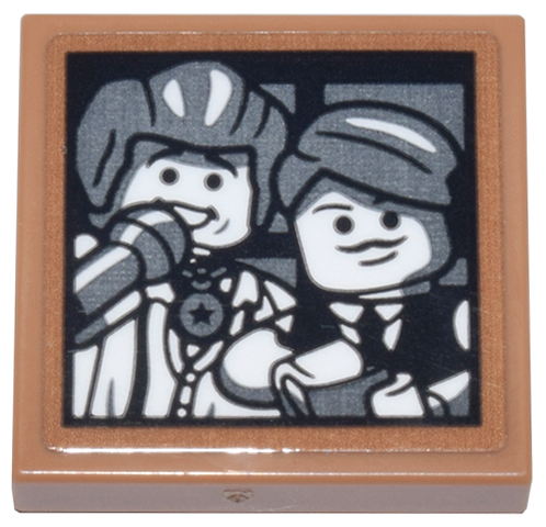 Tile 2 x 2 with Karaoke Screen with 2 Minifigures and Microphone Pattern (Sticker) - Set 71799