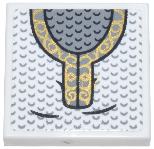 Tile 2 x 2 with Gold and Silver Chain Mail Armor (LotR Mithril) Pattern (Sticker) - Sets 10316 / 10333
