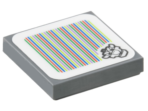 Tile 2 x 2 with Super Mario Scanner Code Dry Bowser Pattern (Sticker) - Set 71423