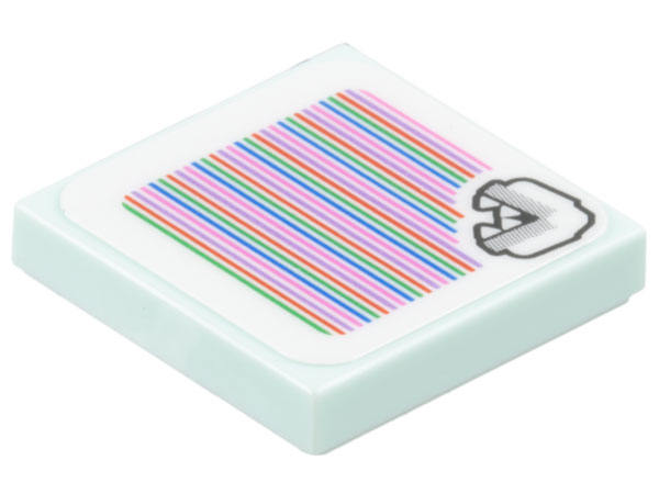 Tile 2 x 2 with Super Mario Scanner Code Bone Piranha Plant Pattern (Sticker) - Set 71423