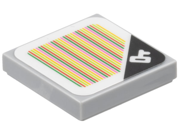 Tile 2 x 2 with Super Mario Scanner Code Key Block Pattern (Sticker) - Sets 71423 / 71432