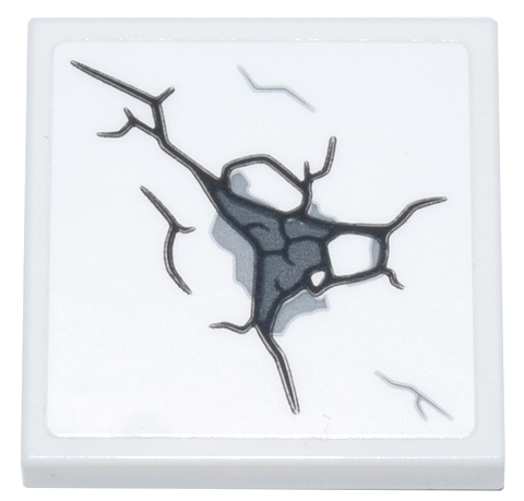 Tile 2 x 2 with Black, Dark Bluish Gray and Light Bluish Gray Cracked Stone Pattern (Sticker) - Set 76266