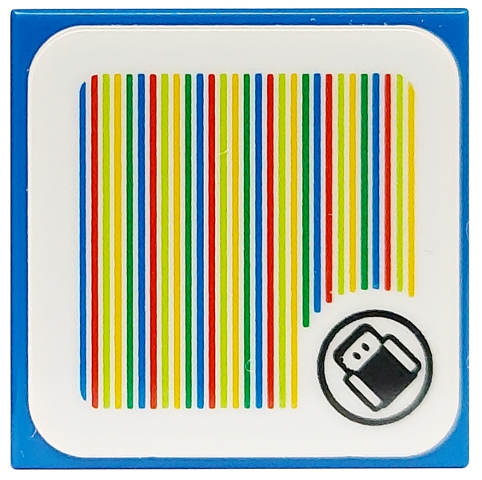 Tile 2 x 2 with Super Mario Scanner Code Dorrie Pattern (Sticker) - Set 71432