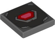 Tile 2 x 2 with War Machine Armor Plates, Red and Coral Hexagonal Arc Reactor Pattern