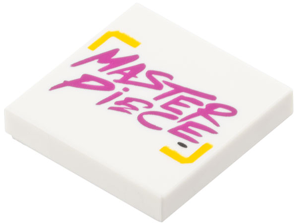 Tile 2 x 2 with Magenta and Bright Light Orange Masterpiece Logo Pattern