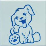 Tile 2 x 2 with Puppy / Dog Pattern