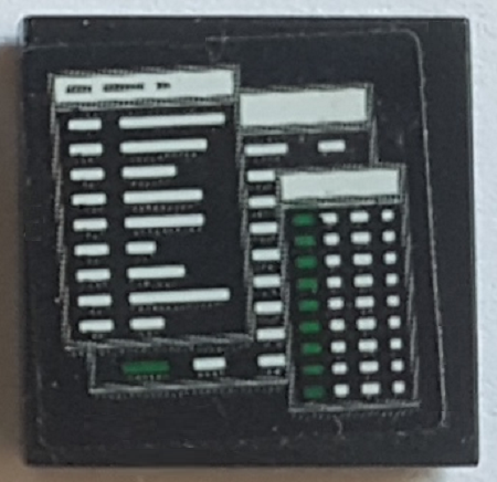 Tile 2 x 2 with Computer Screen with White and Green Lines in Windows Pattern (Sticker) - Set 75883