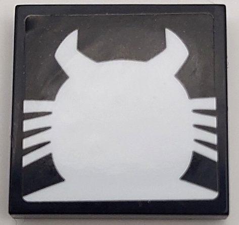 Tile 2 x 2 with White Spider Head and Thorax (Venom) Pattern (Sticker) - Set 76115