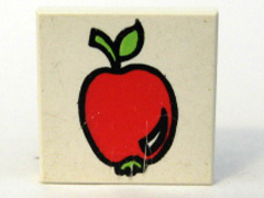 Tile 2 x 2 with Fabuland Apple Pattern