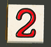 Tile 2 x 2 with Number  2 Fabuland Pattern