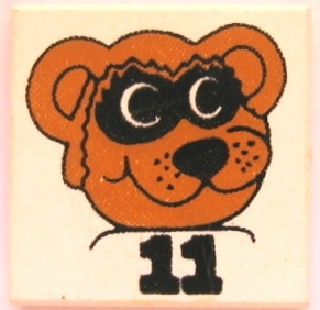 Tile 2 x 2 with Fabuland Raccoon Pattern