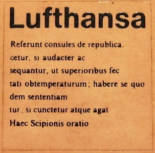Tile 2 x 2 with Lufthansa Latin Text Pattern (Sticker) - Set 1561