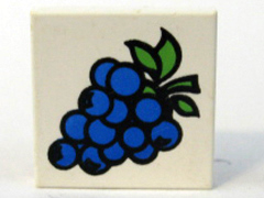 Tile 2 x 2 with Fabuland Grapes Pattern