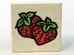 Tile 2 x 2 with Fabuland Strawberry Pattern