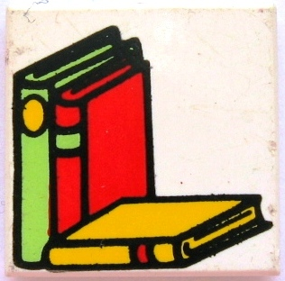 Tile 2 x 2 with Fabuland Books Pattern