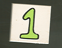 Tile 2 x 2 with Number  1 Fabuland Pattern