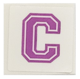 Tile 2 x 2 with Medium Lavender Capital Letter C Pattern (Sticker) - Set 41682