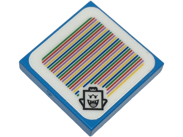 Tile 2 x 2 with Super Mario Scanner Code King Boo Pattern (Sticker) - Set 71436