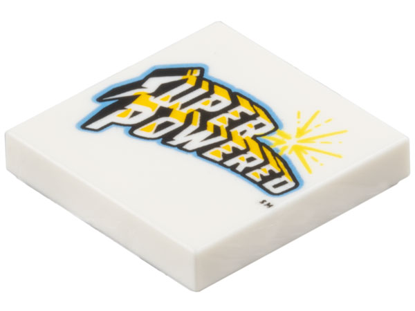 Tile 2 x 2 with 'SUPER POWERED' and Starburst Pattern
