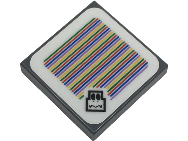 Tile 2 x 2 with Super Mario Scanner Code Dry Bones without Pupils Pattern (Sticker) - Set 71436