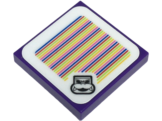 Tile 2 x 2 with Super Mario Scanner Code Roy Pattern (Sticker) - Set 71435