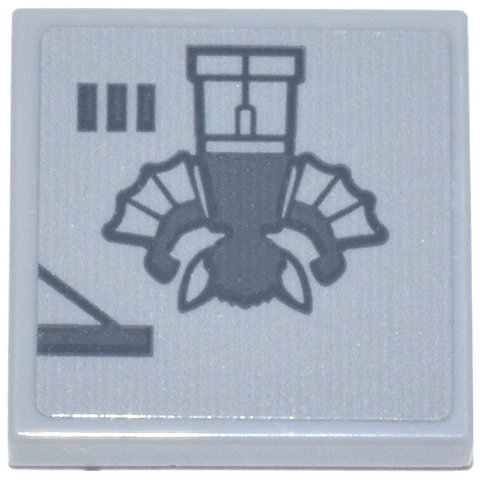 Tile 2 x 2 with Dark Bluish Gray Man-Bat Minifigure Hanging in Prison Cell Pattern (Sticker) - Set 76271