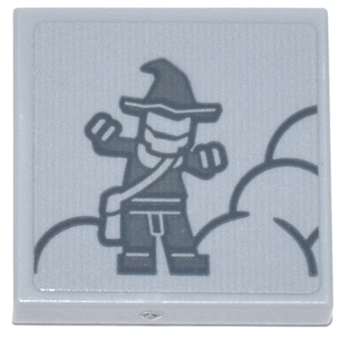 Tile 2 x 2 with Dark Bluish Gray Scarecrow Minifigure and Smoke Pattern (Sticker) - Set 76271