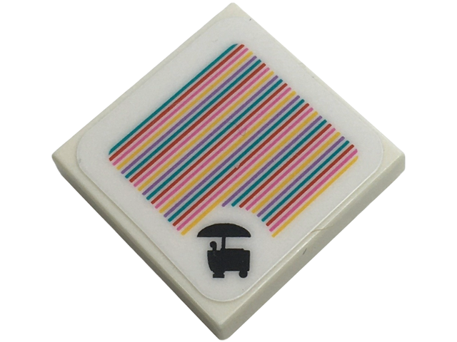 Tile 2 x 2 with Super Mario Scanner Code Sweets Wagon Pattern (Sticker) - Set 72036