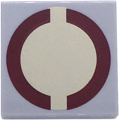 Tile 2 x 2 with SW Dark Red Semicircles on Tan Circle Pattern