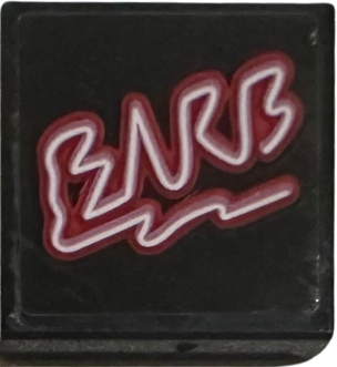 Tile 2 x 2 with Red 'BARB' Neon Sign Pattern (Sticker) - Set 41254